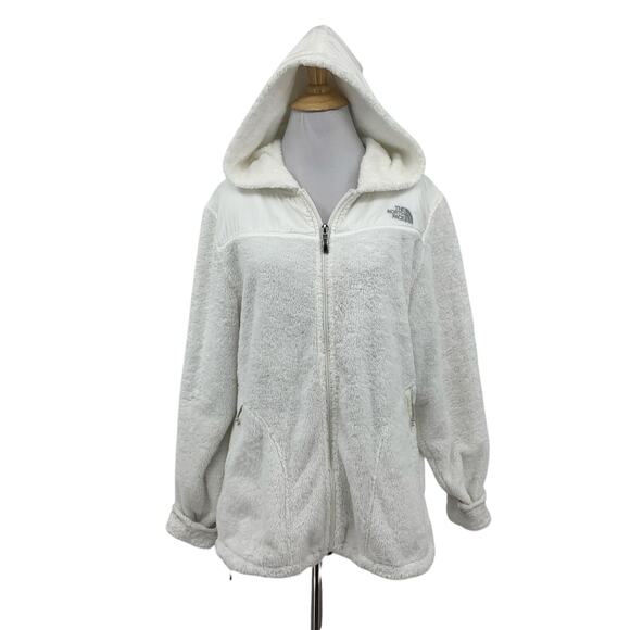 The North Face Jackets & Blazers - The North Face Jacket Womens L Large White Oso Fuzzy Fleece Full Zip Hooded